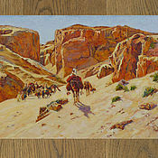 Картины и панно handmade. Livemaster - original item Oil painting on canvas Caravan in the desert, desert landscape and camels. Handmade.