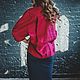Блузка Гранат, льняная объемная блуза, бордовый. Блузки. Filiх - Лен Хлопок Лес. Интернет-магазин Ярмарка Мастеров.  Фото №2