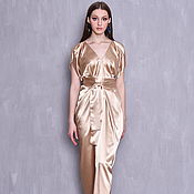 Одежда handmade. Livemaster - original item Evening dress Triumph of satin gold. Handmade.