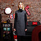 Dress gray-black cotton straight short, detachable collar, Dresses, Moscow,  Фото №1