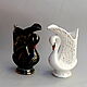 Cisne blanco y negro. Jarrones-estatuillas, Figurines, Moscow,  Фото №1