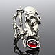 Ring Face with garnet made of 925 silver HB0083. Rings. Sunny Silver. My Livemaster. Фото №5
