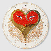 Для дома и интерьера handmade. Livemaster - original item Designer wall clock Red heart in Art Deco style. Handmade.