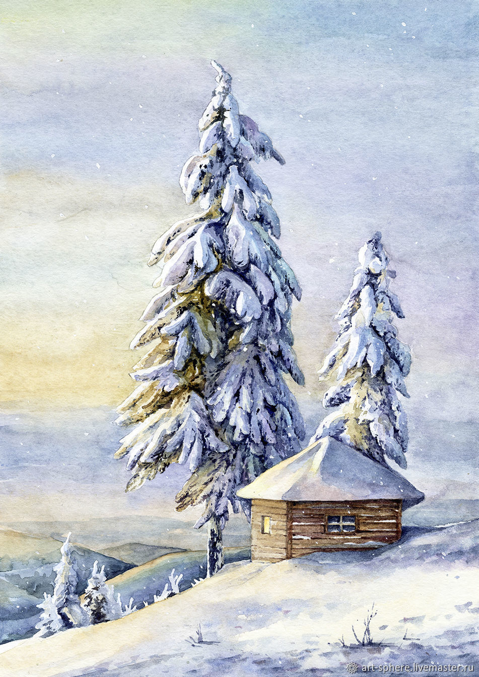 Раскраска зимний пейзаж - детские раскраски распечатать бесплатно