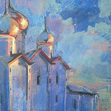 Картины и панно ручной работы. Ярмарка Мастеров - ручная работа " Церковь Бориса и Глеба. Великий Новгород". Handmade.