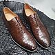 Oxfords made of genuine crocodile leather, in brown color!. Oxfords. SHOES&BAGS. My Livemaster. Фото №6