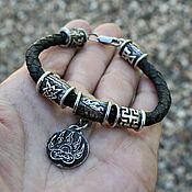 Украшения handmade. Livemaster - original item Bracelet braided amulet Veles Star of Russia Runes. Handmade.