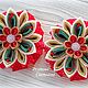 Order Elastic bands for hair New year in the technique of kanzashi. Rainbow colors. Livemaster. . Scrunchy Фото №3