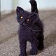 Заказать Валяная из шерсти игрушка. Черная кошечка Коко. Нина felt (Антистрессовые игрушки). Ярмарка Мастеров. . Войлочная игрушка Фото №3