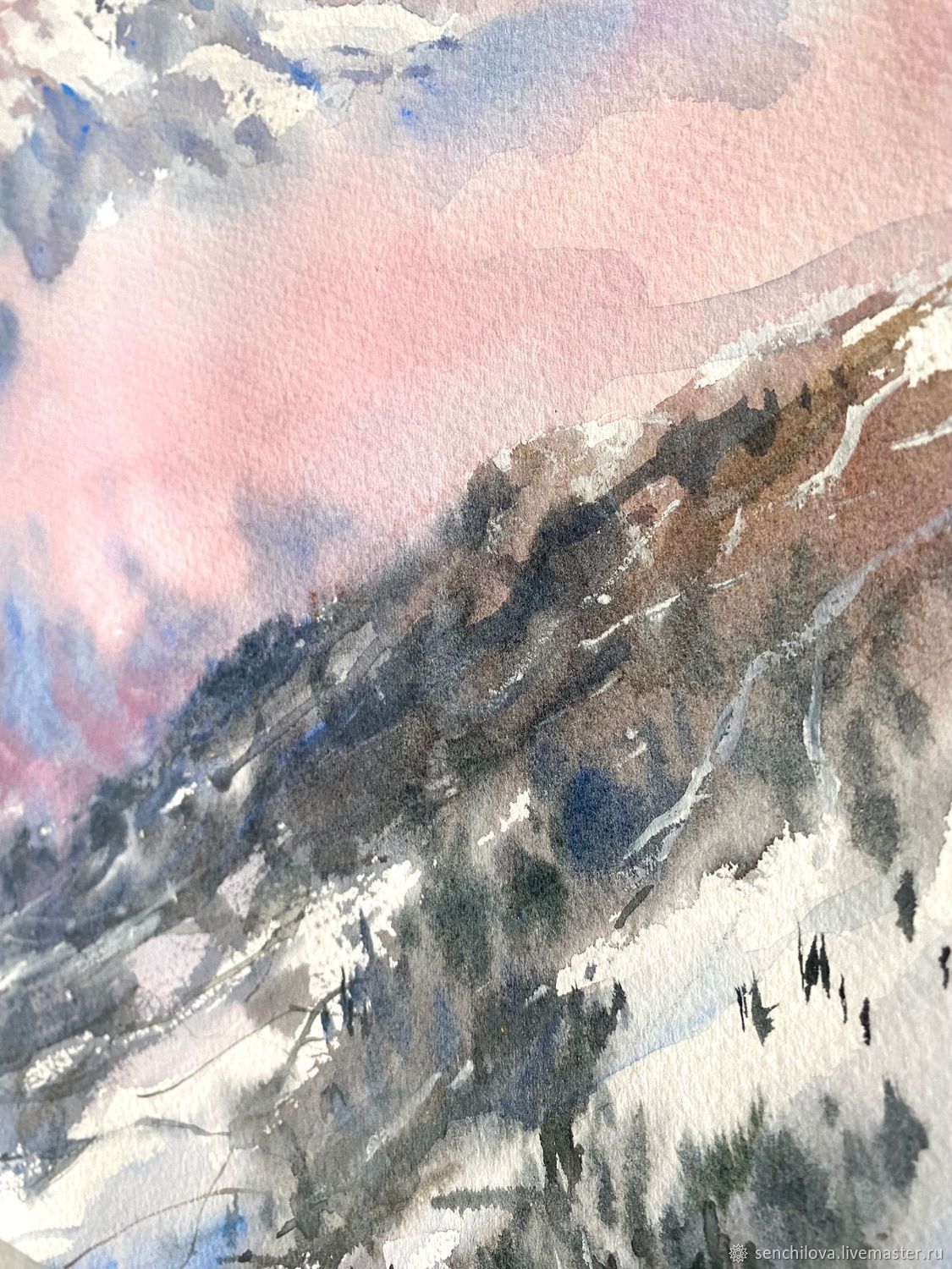Картина Михаила Бабакова в горах Алтая