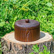 Посуда handmade. Livemaster - original item Textured Barrel cup with lid made of natural pine K45. Handmade.