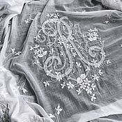 Винтаж: Крестецкая строчка. Старинная русская скатерть с ручной вышивкой