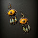 Large Copper Earrings with Vintage Natural Baltic Amber. Earrings. YuMorJewelry. Online shopping on My Livemaster.  Фото №2