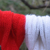 Аксессуары handmade. Livemaster - original item Red and white scarves. Handmade.