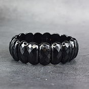 Украшения handmade. Livemaster - original item Natural Black Onyx Bracelet with a cut. Handmade.