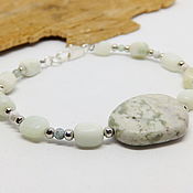 Украшения handmade. Livemaster - original item 11 bridges of Moonlight bracelet (bovenite, jade). Handmade.