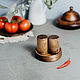 De madera Salero y pepper pot con el soporte de un Conjunto de Cedro siberiano #SP6, Salt and pepper shakers, Novokuznetsk,  Фото №1