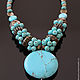 Order Turquoise necklace turquoise necklace with large pendant blue necklace ethnic boho. Ritasdreams (ritasdreams). Livemaster. . Necklace Фото №3