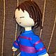 Frisk from Undertale. Textile doll. Stuffed Toys. Anna Andreeva. Интернет-магазин Ярмарка Мастеров.  Фото №2