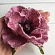 Order Wool felt brooch pink poppy. florawool (florawool). Livemaster. . Brooches Фото №3