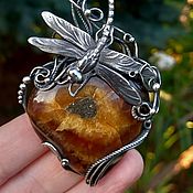 Украшения handmade. Livemaster - original item sterling silver pendant. Silver pendant. Pendant with a dragonfly.. Handmade.