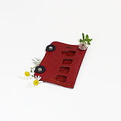Сумки и аксессуары handmade. Livemaster - original item Mini cardholder, Mini wallet, Travel card holder. Red.. Handmade.
