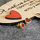 Stylish yellow gold heart beads with carnelian or mother-of-pearl, Stud earrings, Ekaterinburg,  Фото №1