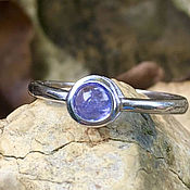 Серебряное кольцо с аметистами, размер 18