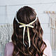Decoration on the head with a bow the rim is thin beige, Bridal Tiara, Tomsk,  Фото №1