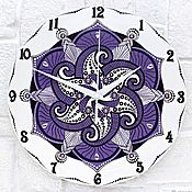 Для дома и интерьера handmade. Livemaster - original item Wall Clock Purple Mandala Ornament. Handmade.