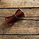 Кожаная галстук - бабочка ручной работы. Коричневая галстук - бабочка, Галстуки, Николаев,  Фото №1