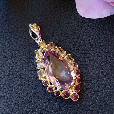 Украшения ручной работы. Ярмарка Мастеров - ручная работа Кулон с аметрином. Handmade.