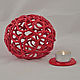 Candle Holder Red Openwork. Candlesticks. Elena Zaychenko - Lenzay Ceramics. My Livemaster. Фото №5
