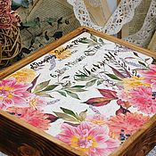 Для дома и интерьера handmade. Livemaster - original item Large box pencil case rose Garden decoupage. Handmade.