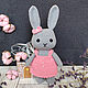 Toy Bunny Knitted bunny Girl bunny Mia, Stuffed Toys, Moscow,  Фото №1