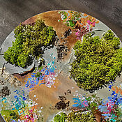 Картины и панно handmade. Livemaster - original item Round painting with moss 