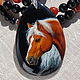 Кулон, колье с ручной росписью "Рыжая красавица" на агате, Подвеска, Москва,  Фото №1