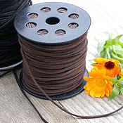 Материалы для творчества handmade. Livemaster - original item Suede cord 3 mm (black, brown). Handmade.