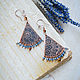 Order Copper earrings in Oriental style Indian earrings ethnic Blue. Strangell Jewelry. Livemaster. . Earrings Фото №3