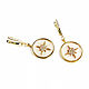Beige Star Earrings, Enamel Earrings, Circle Earrings. Earrings. Irina Moro. Online shopping on My Livemaster.  Фото №2