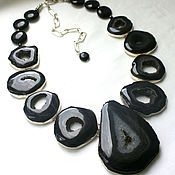 Украшения handmade. Livemaster - original item Necklace Classic geodes of AGATE, onyx beads.. Handmade.