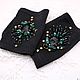 Embroidered mittens gloves Glamorous black decorated crystals mittens. Mitts. Beaded jewelry by Mariya Klishina. My Livemaster. Фото №4
