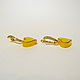 Earrings with amber Hearts, S-38, Earrings, Svetlogorsk,  Фото №1