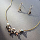 Jewelry sets: Songbirds. Necklace and earrings with grenades