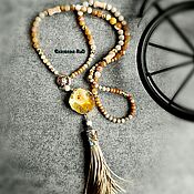 Украшения handmade. Livemaster - original item Necklace for a long Boho dress with a brush 