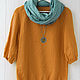 Mustard blouse made of 100% linen, Blouses, Tomsk,  Фото №1
