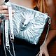 3D Clutch made of genuine leather 'Silver Mask', Clutches, Moscow,  Фото №1