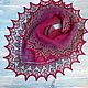Mini shawl Fishnet Openwork Woolen Warm Cape Knitted Fuchsia Lilac, Shawls, Izhevsk,  Фото №1