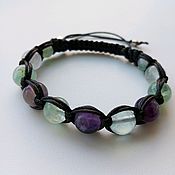 Фен-шуй и эзотерика handmade. Livemaster - original item Shambhala bracelet with Fluorite green and purple Prosperity and Success. Handmade.