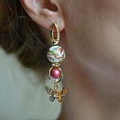 Украшения handmade. Livemaster - original item Long asymmetrical earrings. bright summer earrings.. Handmade.